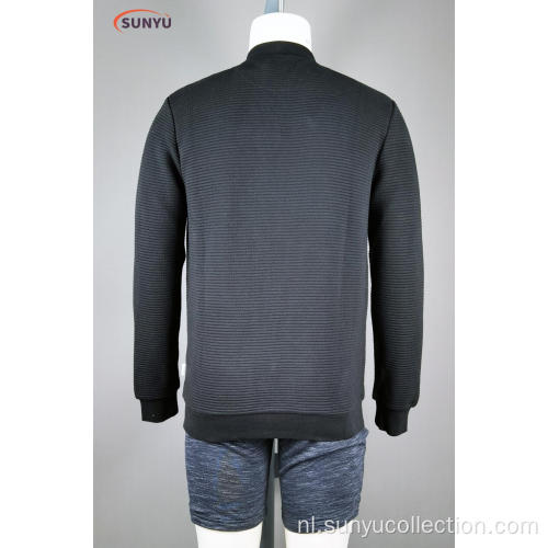 Heren Standcollar Longsleeve Sweatjacke